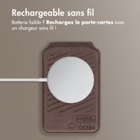 Accezz Portefeuille en cuir magnétique avec support - Compatible avec Apple Find My - Coffee Brown