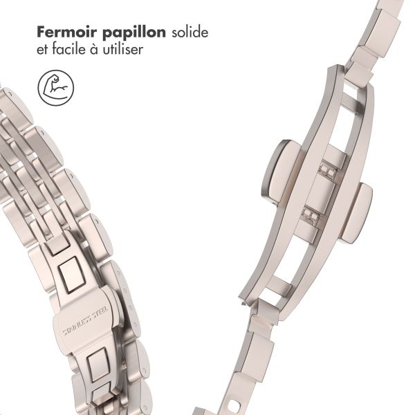 Selencia Bracelet en acier slim style Jubilee Apple Watch Series 1 t/m 9 / SE (38/40/41 mm) | Series 10 / 11 (42 mm) - Starlight