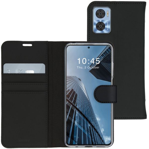 Accezz Étui de téléphone portefeuille Wallet Motorola Moto E22 - Noir