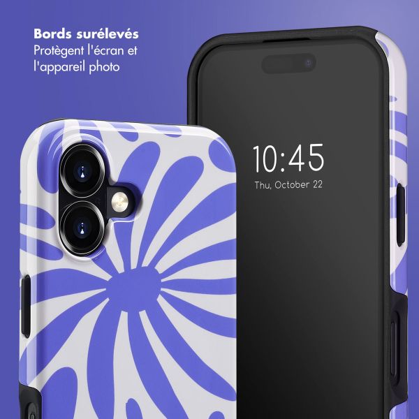 Selencia Coque arrière Vivid avec MagSafe Apple iPhone 16 - Modern Bloom Sapphire Blue