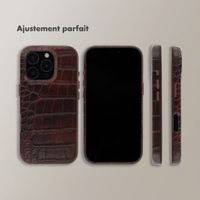 Selencia Coque arrière Croco avec MagSafe Apple iPhone 16 Pro - Choco Brown