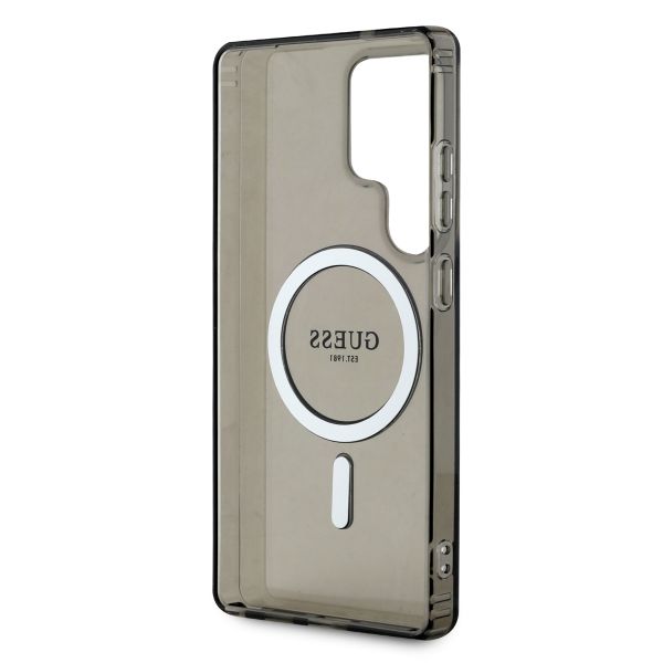 Guess Coque MagSafe IML Glitter Gradient Samsung Galaxy S25 Ultra - Noir