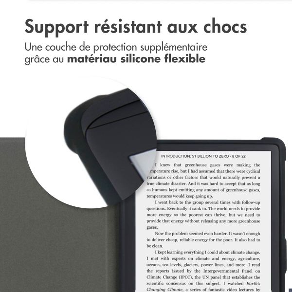 imoshion Étui de liseuse portefeuille Slim Soft Pocketbook Touch Lux 5 / HD 3 / Basic Lux 4 / Vivlio Lux 5 - Bleu foncé