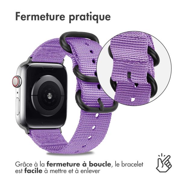 imoshion Bracelet en nylon Apple Watch Series 1-9 / SE - 38/40/41 mm / Series 10 - 42 mm - Violet