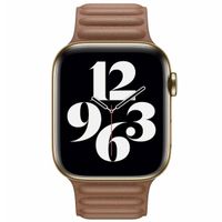 Apple Leather Link Apple Watch Series 1-10 / SE / Ultra (2) - 42/44/45/46/49 mm - Taille M/L - Saddle Brown