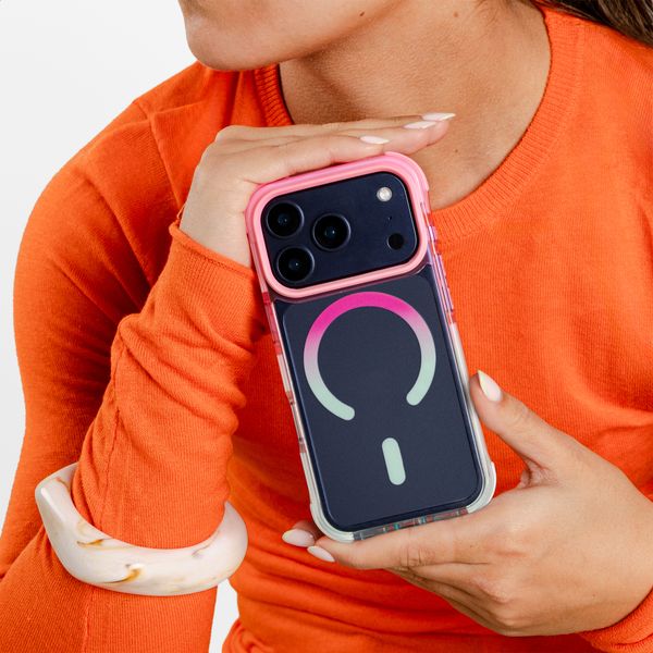 Selencia Coque arrière MagSafe Gradient Apple iPhone 17 Pro - Rose / Bleu