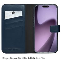 Selencia Étui portefeuille en cuir véritable Apple iPhone 17 - Bleu