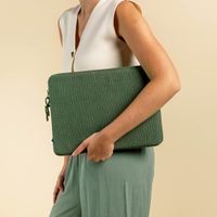 Selencia Pochette ordinateur Corduroy 13-14 pouces - Sage Green