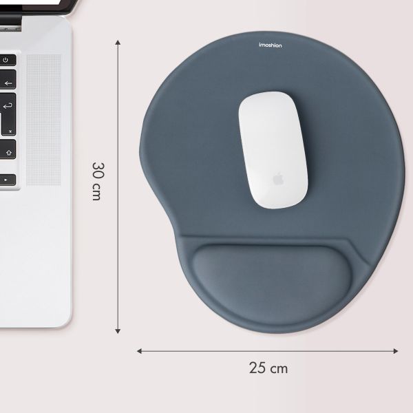 imoshion Tapis de souris ergonomique - Tapis de souris avec repose-poignet - 30 x 25 cm - Bleu seal