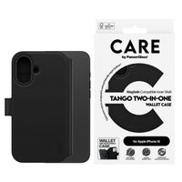 CARE by PanzerGlass Étui de télephone portefeuille Tango 2 en 1 avec MagSafe Apple iPhone 16 - Noir