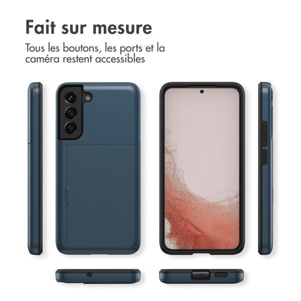 imoshion Coque arrière avec porte-cartes Samsung Galaxy S22 - Bleu foncé