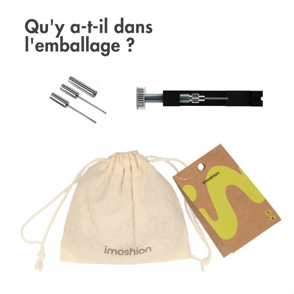 imoshion Kit premium pour bracelets de smartwatch – Raccourcisseur de bracelets de smartwatch / montre – Noir