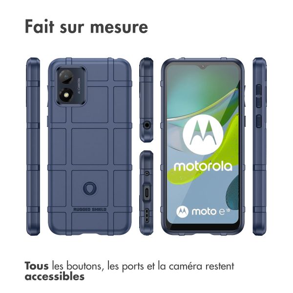 imoshion Coque Arrière Rugged Shield Motorola Moto E13 - Bleu foncé