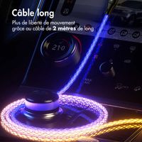 imoshion Câble de charge rapide lumineux RGB - USB-A vers Lightning - 2 mètres