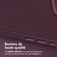 Accezz Coque arrière en cuir avec MagSafe Apple iPhone 16e - Heath Purple