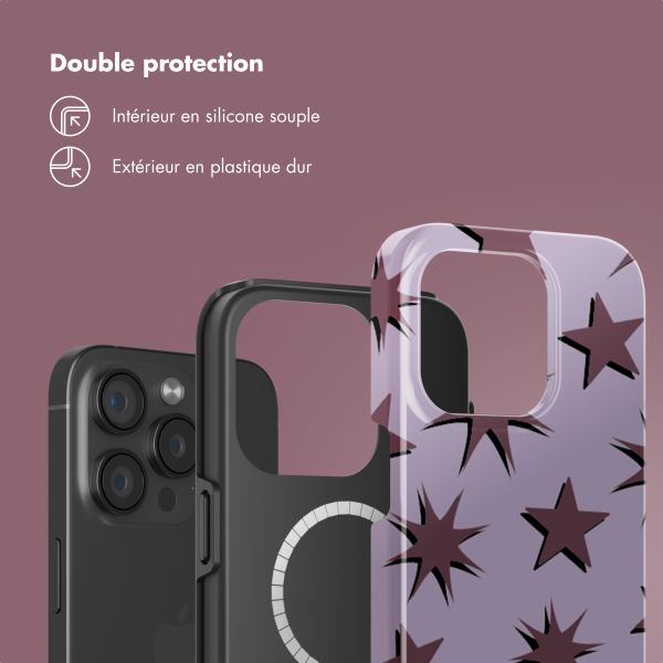 Selencia Coque arrière Vivid avec MagSafe Apple iPhone 15 Pro - Stars Plum Lilac