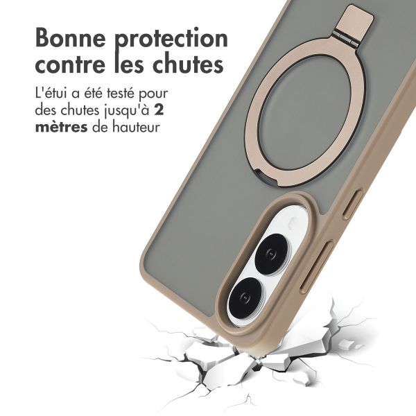 Accezz Coque Ring Stand avec MagSafe Samsung Galaxy S25 Edge - Marron