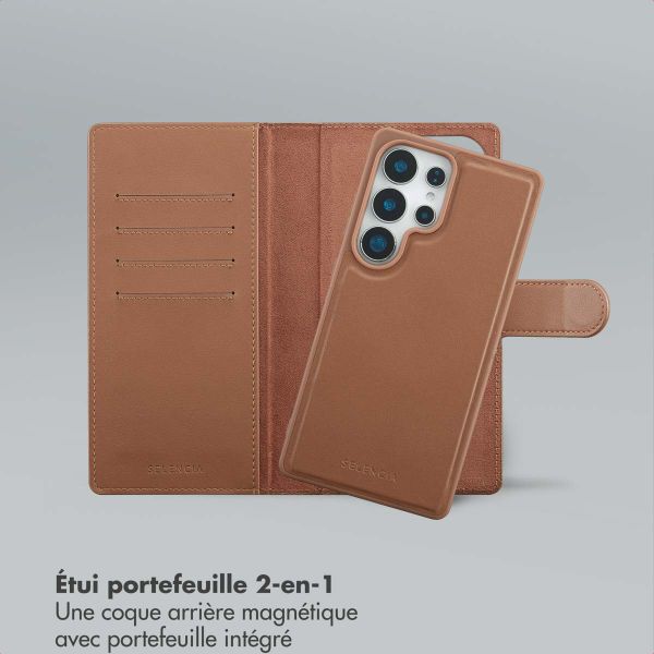 Selencia Étui portefeuille amovible Olyn avec MagSafe Samsung Galaxy S25 Ultra - Marron