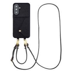 Selencia Coque de télephone Sera avec cordon et porte-cartes enveloppe Samsung Galaxy A37 (5G) - Noir