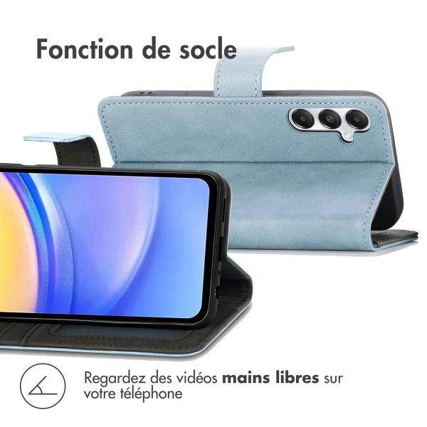 imoshion Étui de téléphone portefeuille Luxe Samsung Galaxy A15 (5G/4G) - Bleu clair