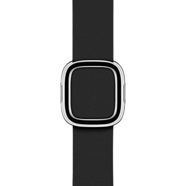 Apple Bracelet Leather Band Modern Buckle Apple Watch Series 1 t/m 9 / SE (38/40/41 mm) | Series 10 / 11 (42 mm) - Taille S - Black