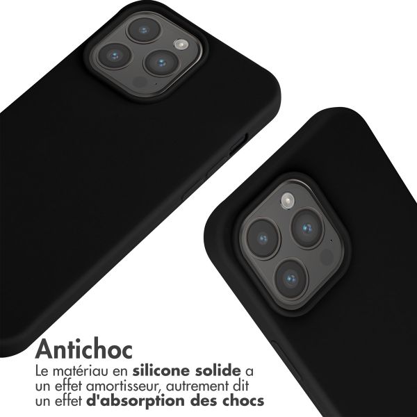 imoshion ﻿Coque en silicone avec cordon iPhone 15 Pro Max - Noir