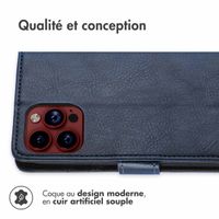 imoshion Étui de téléphone portefeuille Luxe iPhone 15 Pro Max - Bleu foncé