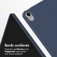 Accezz Étui de téléphone portefeuille Smart Silicone iPad Air 11 pouces (2024) M2 / Air 5 (2022) / iPad Air 4 (2020) - Bleu foncé