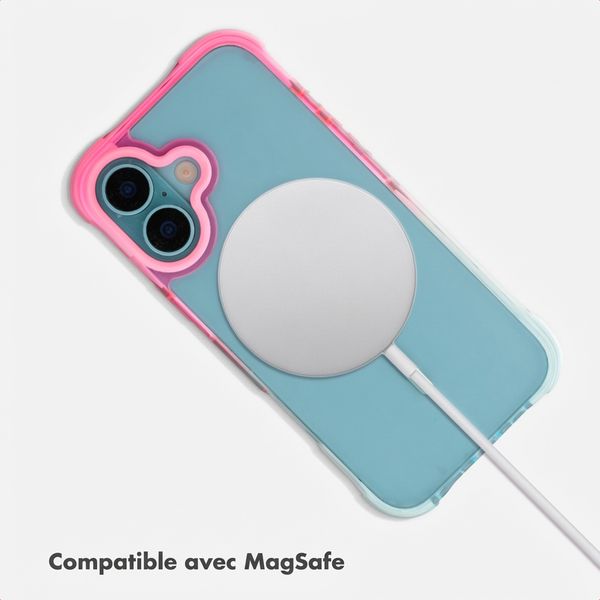 Selencia Coque arrière MagSafe Gradient Apple iPhone 16 - Rose / Bleu