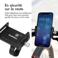 imoshion Support de téléphone pour vélo et moto - Mini - Aluminium - Léger - Ajustable - Noir