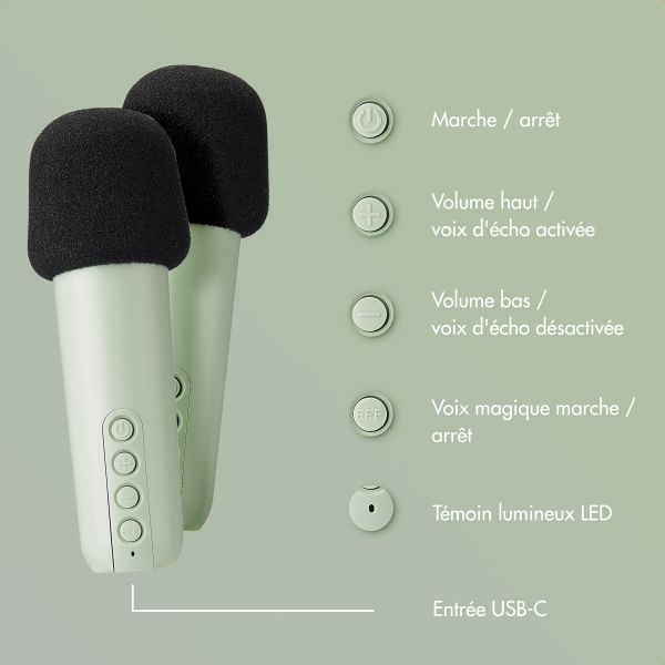 imoshion Sing & Shine Karaoke Set - Enceinte et 2 micros - Mintgreen