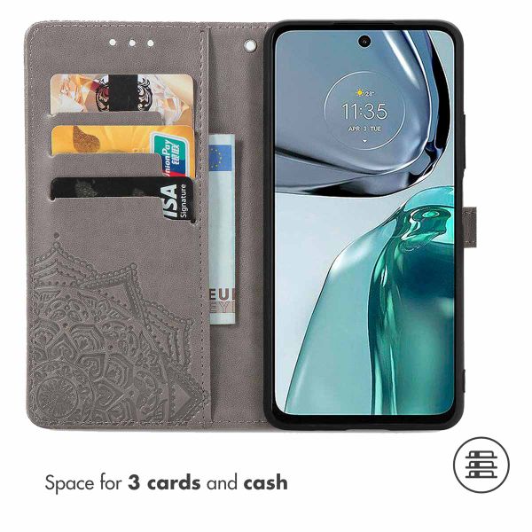 imoshion Etui de téléphone portefeuille Mandala Motorola Moto G62 - Gris