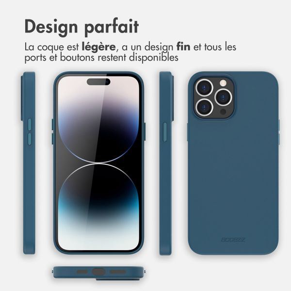 Accezz Leather Backcover avec MagSafe Apple iPhone 14 Pro Max - Bleu foncé