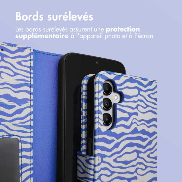 imoshion ﻿Étui de téléphone portefeuille Design Samsung Galaxy A14 (5G/4G) - White Blue Stripes