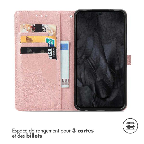 imoshion Etui de téléphone portefeuille Mandala Google Pixel 8 Pro - Rose Dorée