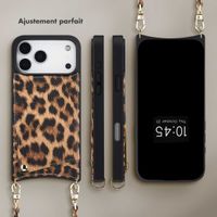 Selencia Coque de télephone Nova avec cordon et porte-cartes Apple iPhone 17 Pro Max - Leopard