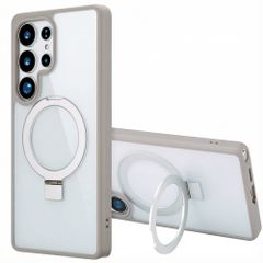 Accezz Coque Ring Stand avec MagSafe Samsung Galaxy S25 Ultra - Gris