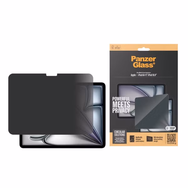 PanzerGlass Protection d'écran Privacy Ultra-Wide Fit Apple iPad Air 11 pouces (2025) M3 / (2024) M2 / iPad 11 (2025) A16 / iPad 10 (2022)