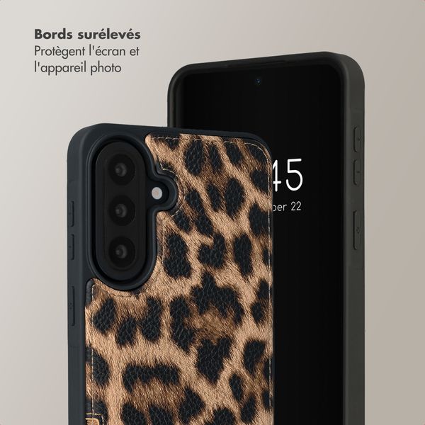 Selencia Coque de télephone Nova avec cordon et porte-cartes Samsung Galaxy A57 (5G) - Leopard