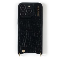 Dutchies Coque avec porte-cartes iPhone 16 - Cordon de téléphone non inclus - Crocodile Chic