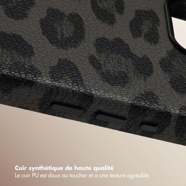Selencia Coque Sabi imprimé panthère avec MagSafe Apple iPhone 16e - Midnight Black