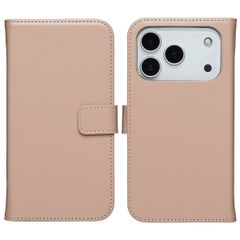 Selencia Étui portefeuille en cuir véritable Apple iPhone 17 Pro Max - Dusty Pink