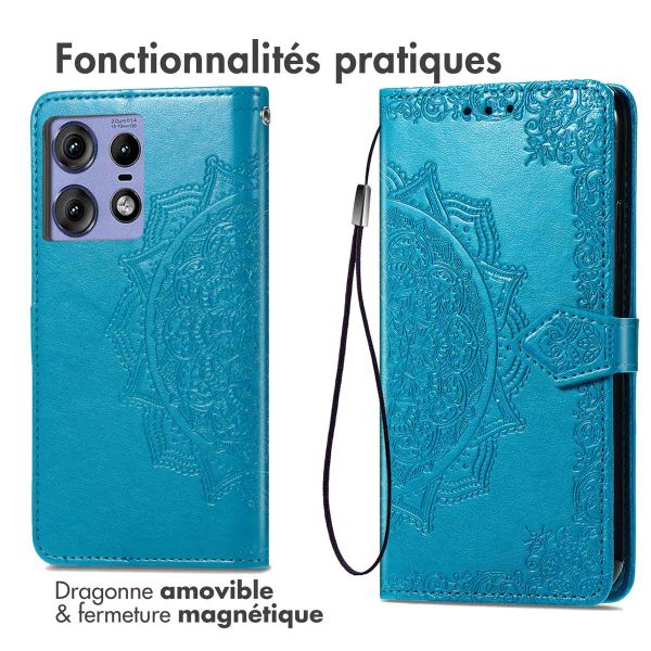 imoshion Etui de téléphone portefeuille Motorola Edge 50 Pro - Turquoise