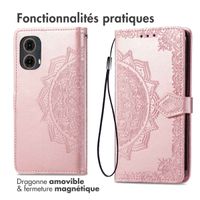 imoshion Etui de téléphone portefeuille Mandala Motorola Moto G85 - Rose Dorée