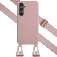 Selencia Coque silicone avec cordon amovible Samsung Galaxy S24 FE - Sand Pink