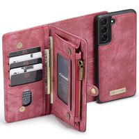 CaseMe Etui de téléphone de luxe en cuir deux en un Samsung Galaxy S22 - Rouge