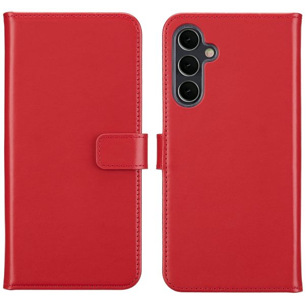 Selencia Étui de téléphone portefeuille en cuir véritable Samsung Galaxy A16 5G - Rouge