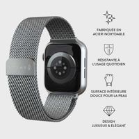 Burga Bracelet milanais Apple Watch Series 1 á 10 / SE / Ultra (2) (44/45/46/49 mm) - Argent