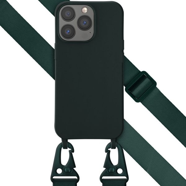 Selencia Coque silicone avec cordon amovible Apple iPhone 13 - Vert foncé