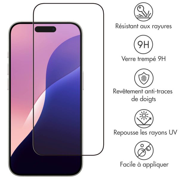 Accezz Protection d'écran en verre trempé Full Cover iPhone 16 Pro Max